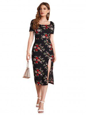 Lymio Dresses for Women Multi Color Flower Print Women Dress (530-532)