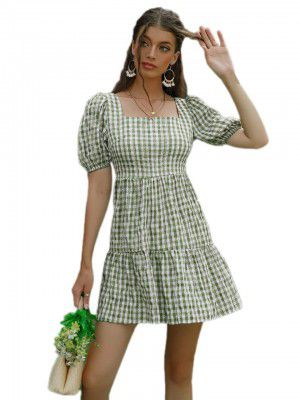 Lymio Womens Cotton A-Line Below The Knee Dress