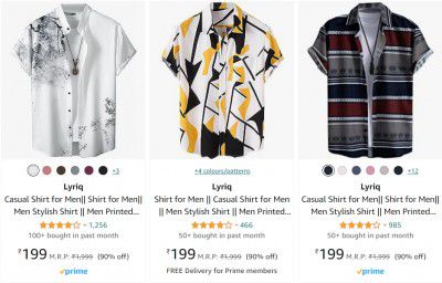 Lyriq Casual Shirt for Men @ ₹199