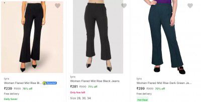 Lyrx Womens Jeans Upto 77% Off