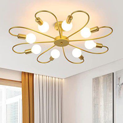 Lyse Decor Ceiling Hanging Lamps, Hanging Lights, Chandelier Jhoomar for Restaurants, Bedroom, Living Room, Kitchen, Over Dining Table (Golden) (Yellow Golden)