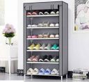 Lyzoo NextGEN Home Creative 6 layer collapsible shoe rack GREY Plastic Shoe Stand  (6 Shelves, DIY(Do-It-Yourself))...