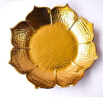 M.K.Handicraft Handcrafted Taj Urli Flower Round Shape for Floating in Side Water and Flower with Candel Decor Room and Office Decor Product