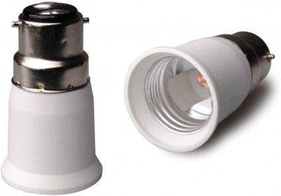 M2 Look B22 to E27 Bulb Convertor Lamp Base Socket, Bulb Adapter – White ( Pack of 2 Pieces )