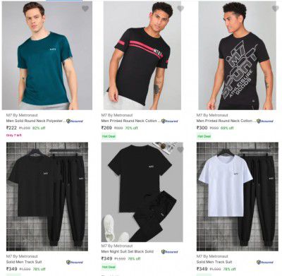 Flipkart : UPTO 84% OFF On M7 By Metronaut Clothing And Accessories | Starts At Rs 199