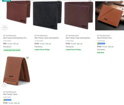 M7 By Metronaut Men Leather Wallet @₹99