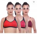 M7 By Metronaut  Pack of 3 Women Sports Non Padded Bra  (Multicolor)...