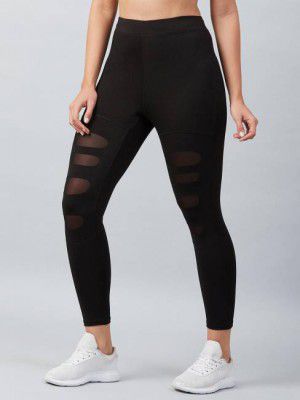 M7 By Metronaut Solid Women Black Tights