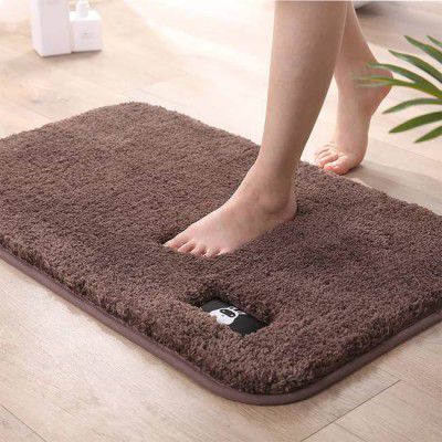 MAA HOME CONCEPT Microfiber Floor Mat  (DK Brown, Medium)