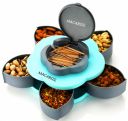 MACARIZE 5 Section Flower Petal Innovative Mechanism - 1500 ml Plastic Grocery Container (Grey, Blue)...