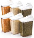MACARIZE Plastic Grocery Container - 750 ml  (Pack of 6, White)...