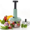 MACARIZE Vegetable & Fruit Chopper 3 Stainless Steel Blades,1 Whisker, Food-Grade Unbreakable Plastic Container, Anti-Slip Base, and Locking System...