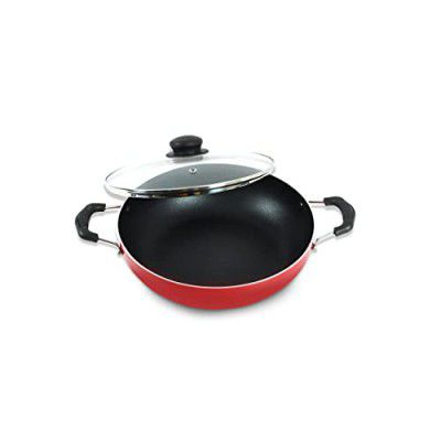MACclite Non-Stick Alpha Kadai 24cm Dia/2.5 Liters with Glass Lid.