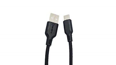MACGETS PaceX, Durable Cable with 4A Fast Charging & Data Sync, Braided Texture, Tangle-Free 1 Meter Cable, Long Lifespa Compatible With All Type-C Devices (Black)