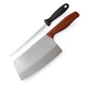 Machado Forging Serbian Chef Knife Set - 12" Full Tang High Carbon Clad Steel Butcher Cleaver with Knife Sharpener - Perfect for Vegetables, Fish, Meat - Ideal for Kitchen, Hotel, Restaurant...