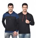 Mack Jonney Cotton Blended Fullsleeve Hoodied Regular Fit Tshirt for Men(Pack of 2)-T_11_0002-P...