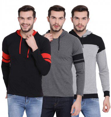 Mack Jonney Men Full Sleeve Regular Fit T-Shirt(Pack of 3)