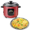 Macook Mini Rice Cooker 0.6 Liter, with Aluminum Nonstick Cooking Pans, Baby Food/Travel Small Electric Rice Cooker 3 Cup (6 Cups Cooked) Red...