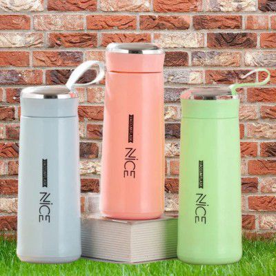 Macro Thermal Flask 500 ML with a Silver Cover,Handle,Heat Preservation Cold or hot maintains Temperature More Than 8 hrs,Internal Filter,Tight Lock to Prevent Liquid Leakage