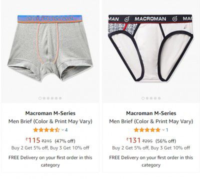 Macroman M-Series Men's Brief & Innerwear @ Upto 66% Off