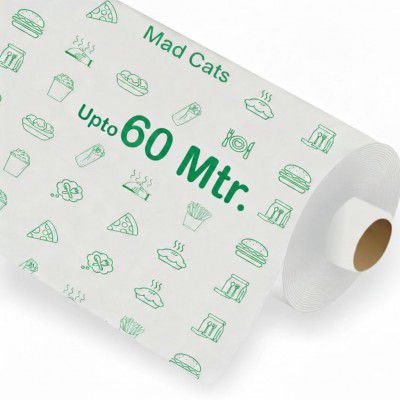 Mad Cat 60 Meters Food Wrapping Paper Roll - Premium Non-Stick Butter Wrapping
