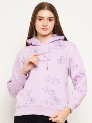 Madame Floral Printed Hooded Cotton Sweatshirt