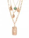 Madame multi-layered metal drop necklace...