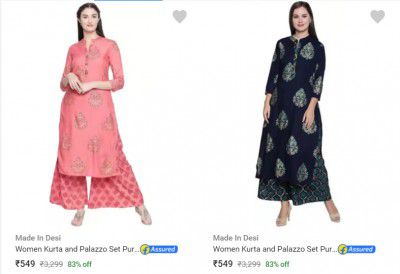 Made In Desi Womens Ethnic Sets Kurtas up to 83% off