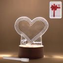 Madhabi 3D Acrylic Heart LED Night Lamp with Marker Pen – USB Powered Creative Message Board Light for Bedroom, Living Room, Study Desk, Office Decoration and Gifting (1 Pc)...