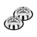 Madhabi Stainless Steel Pet Bowl Set for Dogs and Cats, Pack of 2