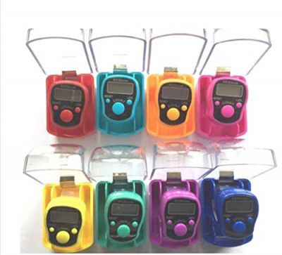 MADHAV Adjustable Finger Ring 5 Digit Electronic Digital Hand Tally Counter with Luminous LED Light Useful for Various Counting Purposes - (Random Color)