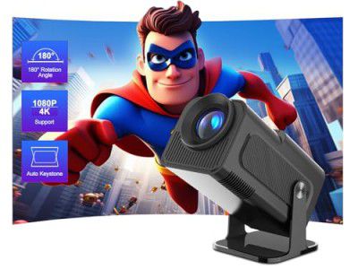 Magcubic Mini Projector, Portable LED Native 1080P/4K Fhd, 180° Rotation, WiFi6 & BT 5.0, Android & Ios 11.0 Home Cinema Projector, Black