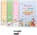 Magic Practice Copybook, (4 BOOK + 10 REFILL+ 1 Pen +1 Grip) Number Tracing, Sank Magic Practice Copy (Hardcover, China)...
