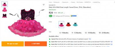 MAGNETE  Baby Girls Midi/Knee Length Casual Dress  (Pink, Sleeveless)