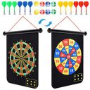 Magnetic Dart Board for Kids Adults with 12 Magnetic Darts and 8 Sticky Balls Reversible Rollup Kids Safe Dart Board Set for Boys Girls Easy Hanging Classic Dart Board Toys Indoor Outdoors Party Game...