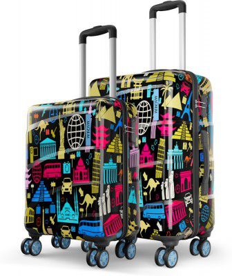 Magnum by Safari Hard Body Set of 2 Luggage 8 Wheels - WANDERLUST PLUS 55/65 4W PRINTED