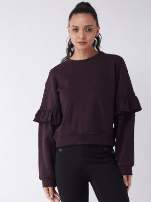 MAGRE Women Purple Solid Sweater