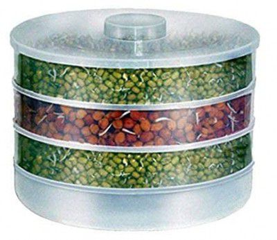 Mahadev 4 Container Layer Bowl, Hygienic Sprout Maker with 4 Container Organic Home Making Fresh