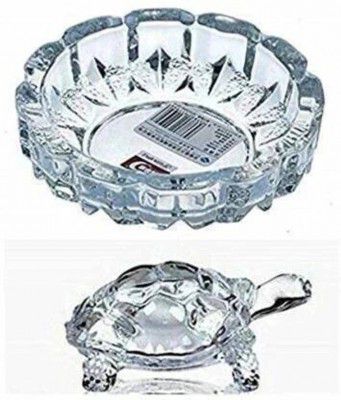mahakal Crystal Glass Turtle Plated Feng Shui Tortoise Plate Vastu Yantra Feng Sui Lucky Gift Puja Articles Decorative Showpiece - 14 cm Decorative Showpiece - 6 cm  (Crystal, Clear)
