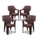 MAHARAJA Plastic Chair Set, Chair (Brown, Pack of 4)...