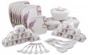 Maharaja Royal Melamine Dinner Set - 40 Pieces, White & Purple...