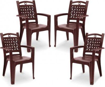 MAHARAJA Sony for Home, Office | Comfortable | Bearing Capacity up to 200 Kg Chair (Brown, Set of 4)