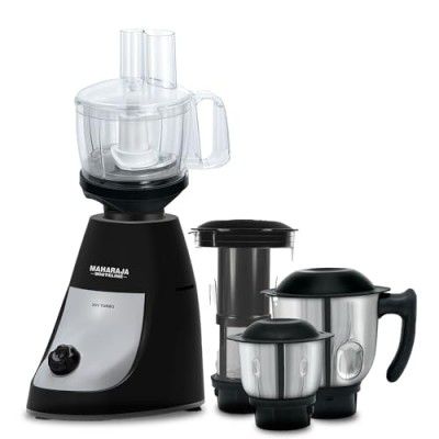 Maharaja Whiteline Joy Turbo Mixer Grinder | 800 W & 20,000 RPM Motor | Black & Grey