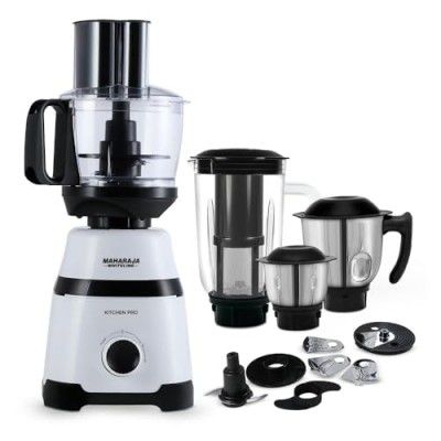 Maharaja Whiteline Kitchen Pro Mixer Grinder With 4 Jar, 800 Watts - Mx-266 (White & Black)