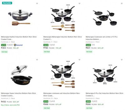 Maharajee Cookware Sets Upto 76% Off 