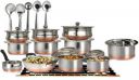 Mahavir 20 Pcs Copper Base Cook & Serve Set + 5 Pcs Kitchen Tools Cookware Set  (Stainless Steel, 25 - Piece)...