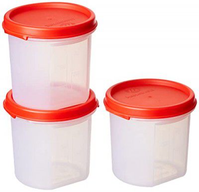 Mahaware Alpha Modular Kitchen Container Set, 300ml, Set of 3, Red