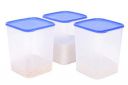 Mahaware Modular Square Plastic Kitchen Container Set, 5.5 litre, Set of 3, Blue...
