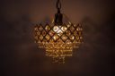 Mahganya Round Crystal Chandelier Hanging Lamp (Gold) (160mm,Electric)...