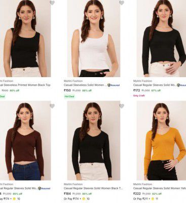 Flipkart : Up to 90% OFF - Mahhi Fashion Womens Tops